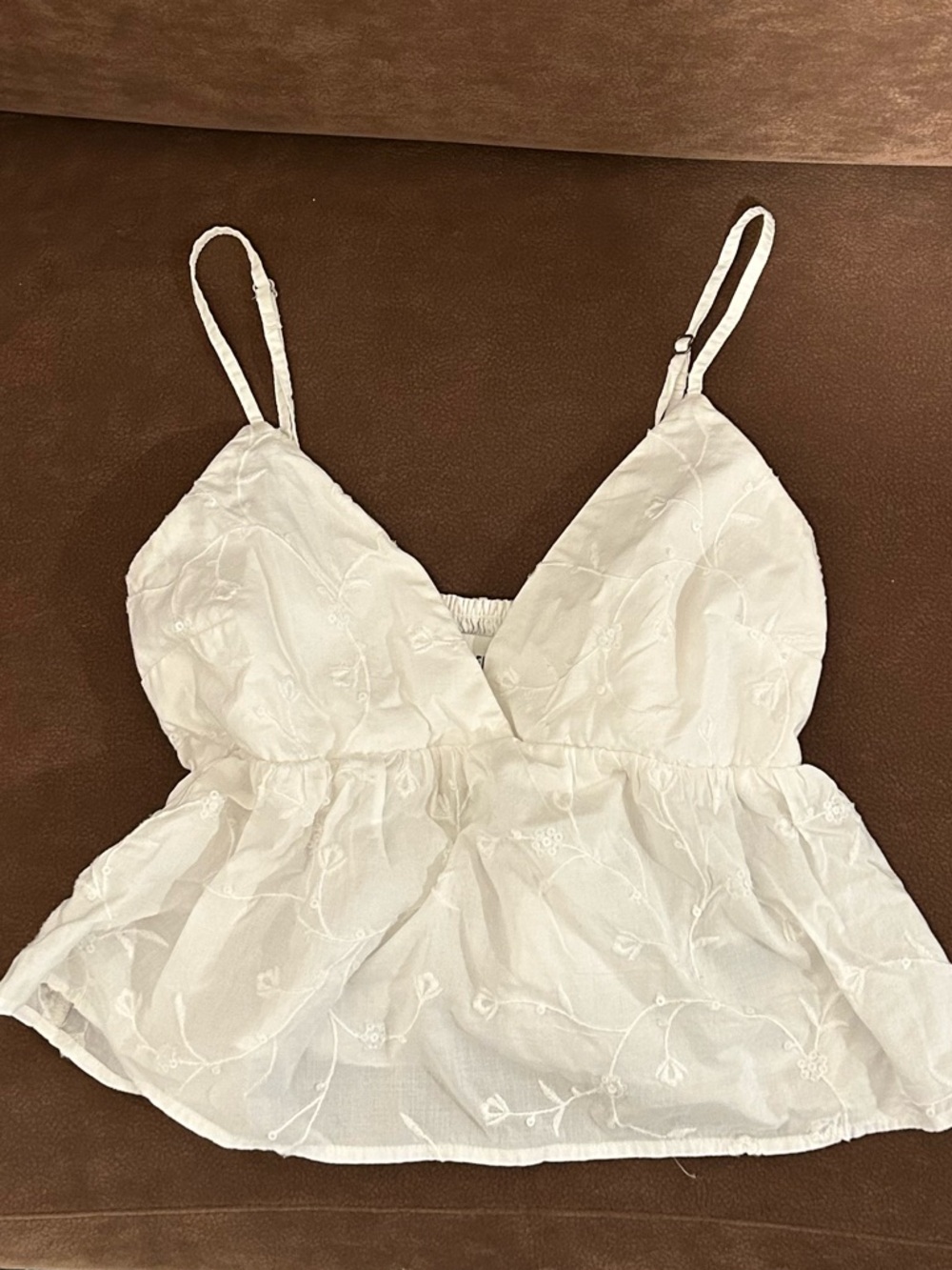 vintage hollister sequin embroidered cropped babydoll cami